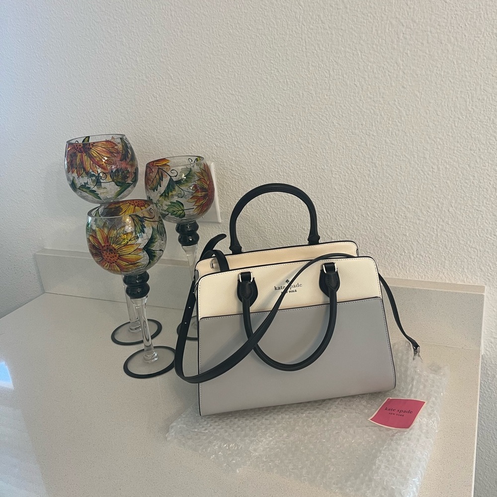 Kate Spade Cream and Gray Satchel